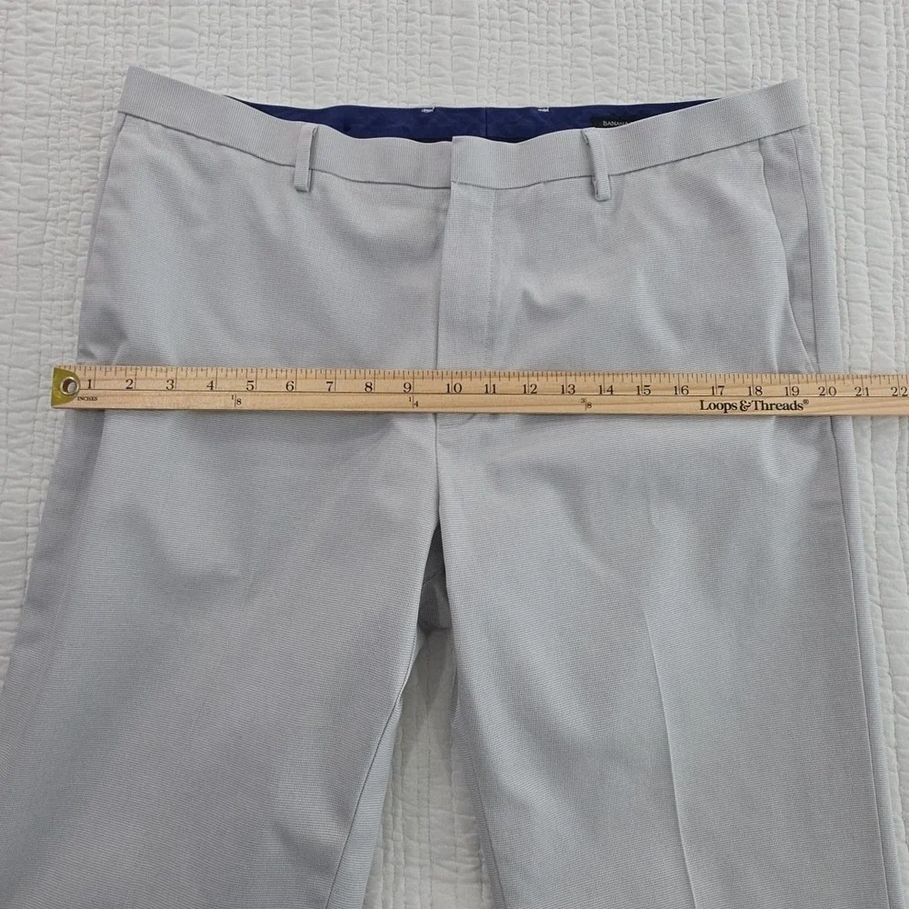 Banana Republic Travel Slim Fit Chino Pants‎ Mens 36x34 Gray Cotton Zip Pocket